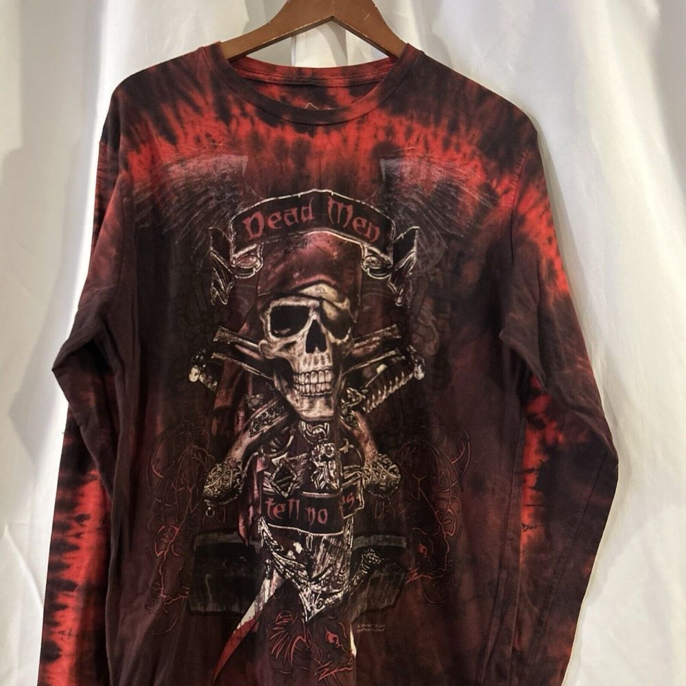 The Mountain Pirate‎ Red Dead Men Tell No Tales Skull T-shirt Tee Shirt 2XL - Picture 3 of 6